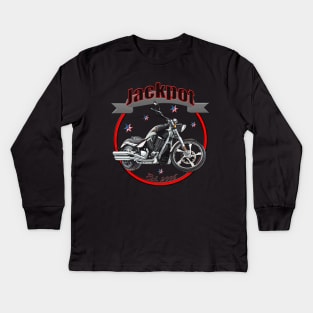 Jackpot U.S.A.Star Motorcycle Kids Long Sleeve T-Shirt